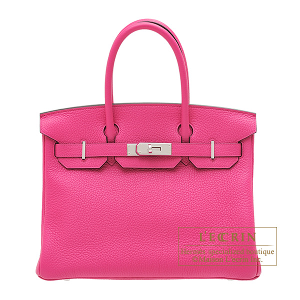 Hermes　Birkin bag 30　Rose shocking　Clemence leather　Silver hardware