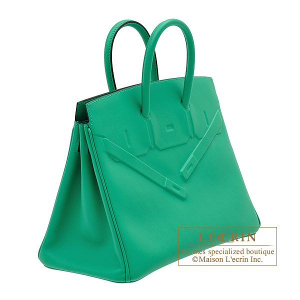 HERMES Shadow Birkin 25 Swift Leather "Menthe" Mint Green 6W PHW  - BNIB FULL SET