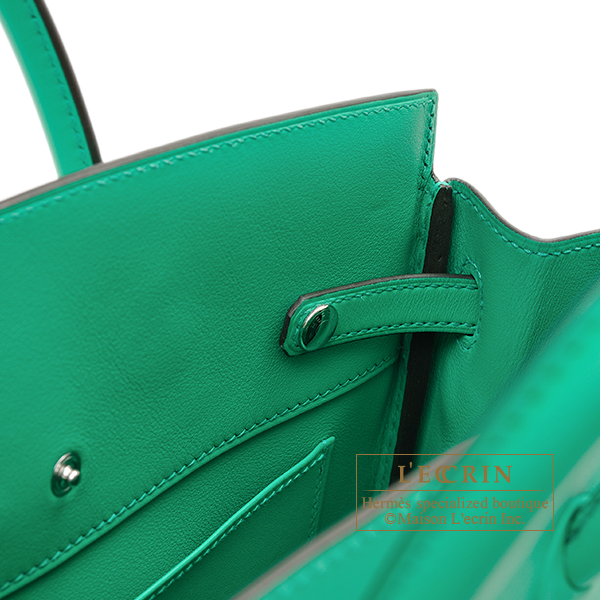 HERMES Shadow Birkin 25 Swift Leather "Menthe" Mint Green 6W PHW  - BNIB FULL SET