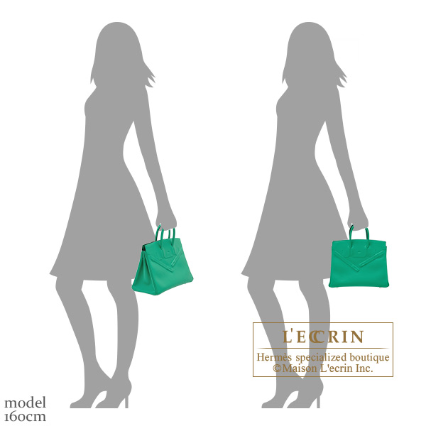 HERMES Shadow Birkin 25 Swift Leather "Menthe" Mint Green 6W PHW  - BNIB FULL SET