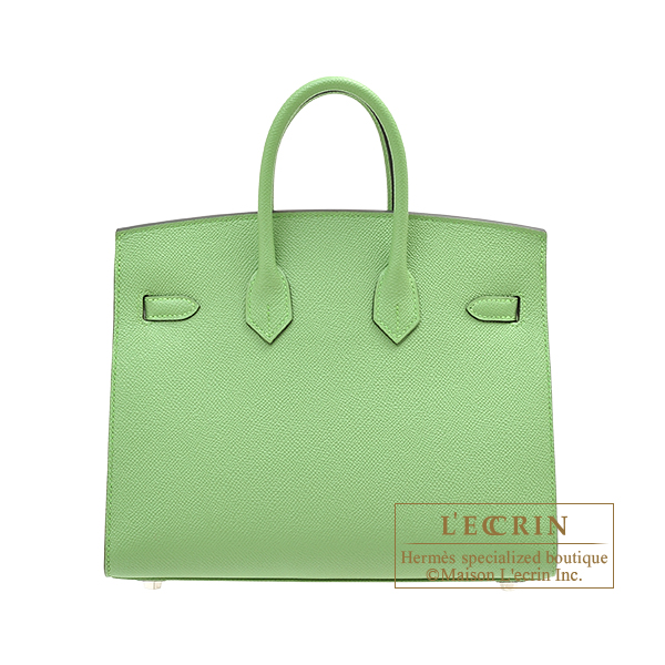 Hermes Birkin Sellier bag 25 Vert criquet Epsom leather Silver hardware