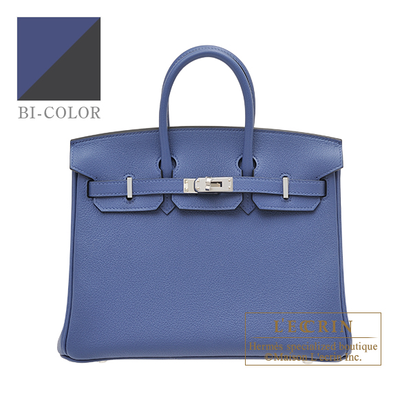 Hermes　Birkin Verso bag 25　Blue brighton/　Plomb　Novillo leather　Silver hardware