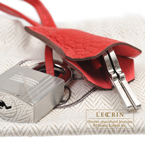 Hermes Birkin Verso bag 30 Rouge casaque/ Rose lipstick Clemence leather  Silver hardware