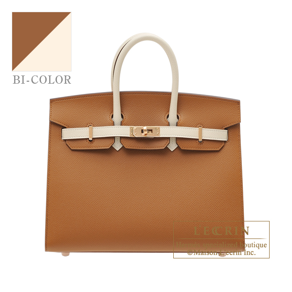 Hermes　Personal Birkin Sellier bag 25　Gold/Nata　Epsom leather　Rose gold hardware