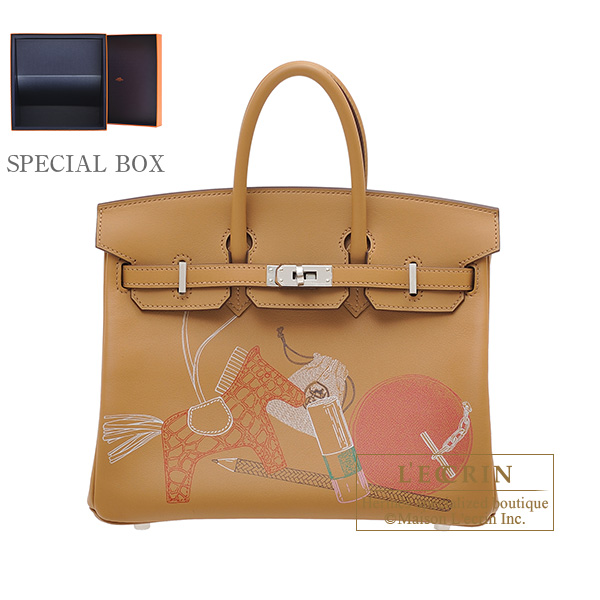 Hermes　Birkin In and Out bag 25　Biscuit　Swift leather　Silver hardware