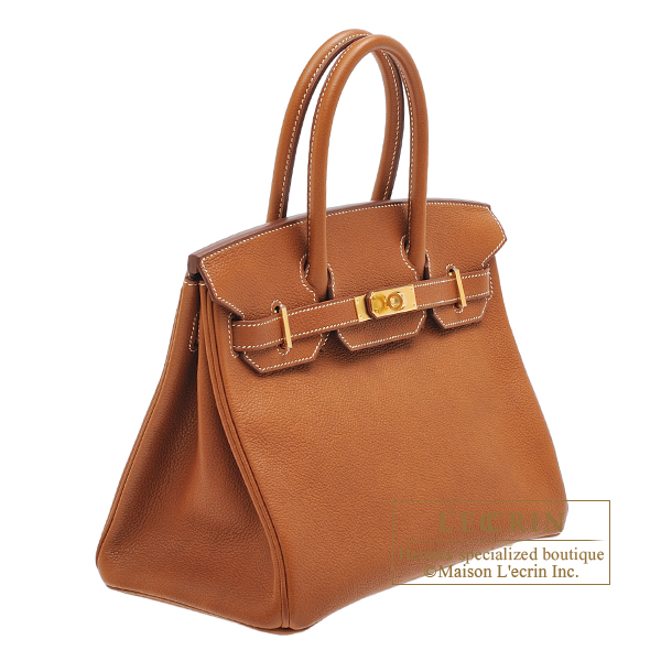 Hermes Birkin bag 30 Fauve Barenia faubourg leather Gold hardware