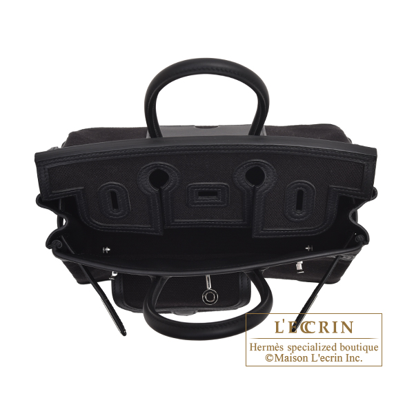 Hermes Birkin Cargo bag 25 Black Canvas/Swift leather Silver