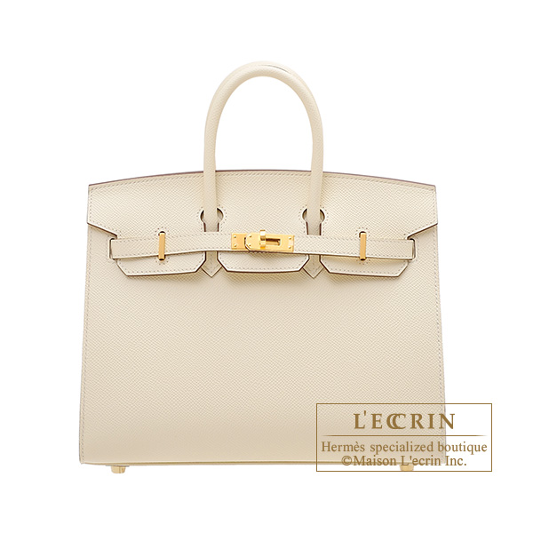 Hermes Birkin Sellier bag 25 Nata Epsom leather Gold hardware