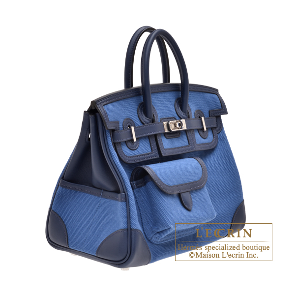 navy blue hermes bag