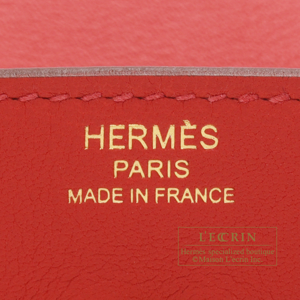 Hermes Birkin bag 25 Rouge piment Swift leather Gold hardware