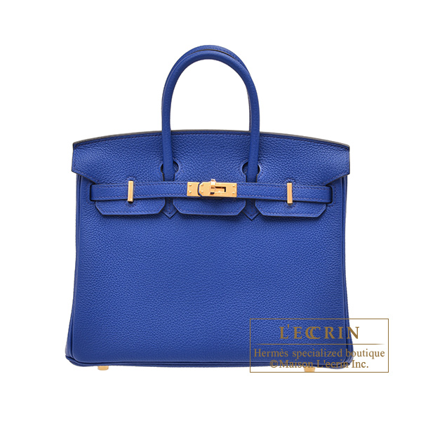 Hermes Birkin bag 25 Blue royal Togo leather Gold hardware