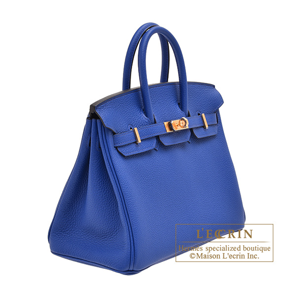 Hermes Birkin bag 25 Blue royal Togo leather Gold hardware