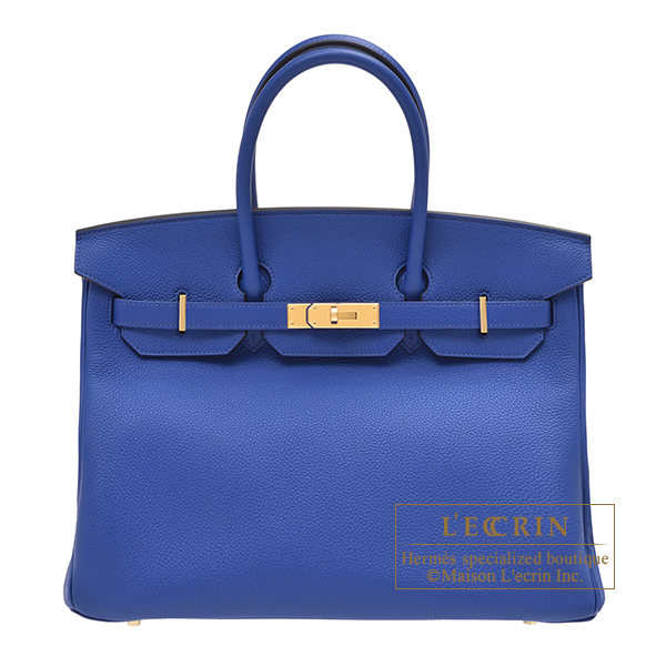 Hermes Birkin bag 35 Blue royal Togo leather Gold hardware L ecrin Boutique Singapore