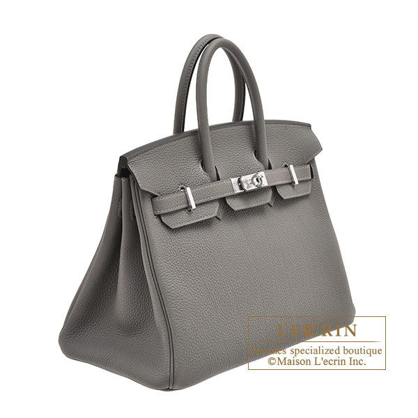 Hermes Birkin bag 25 Rouge garance Togo leather Silver hardware