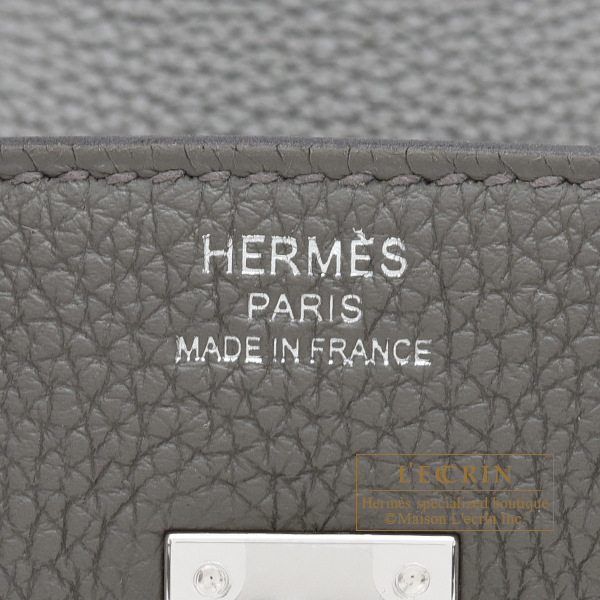 Hermes　Birkin bag 25　Gris meyer　Togo leather　Silver hardware