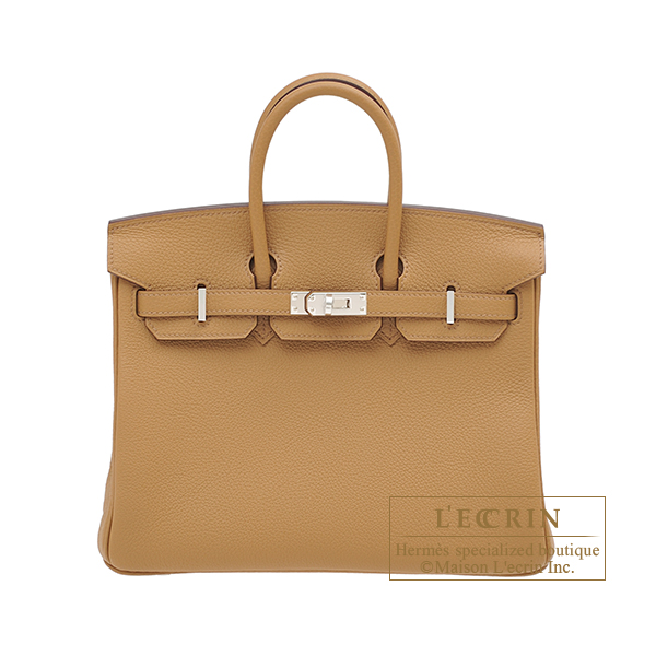 Hermes　Birkin bag 25　Biscuit　Togo leather　Silver hardware