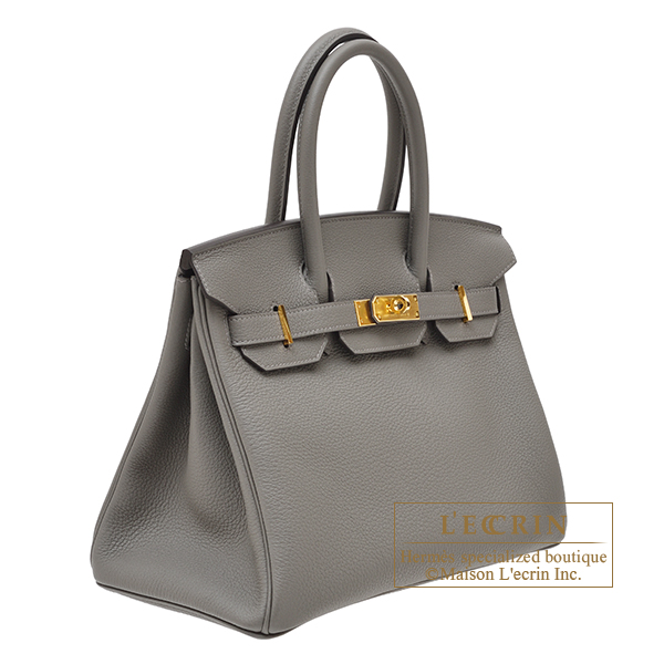 Hermes　Birkin bag 30　Gris meyer　Togo leather　Gold hardware