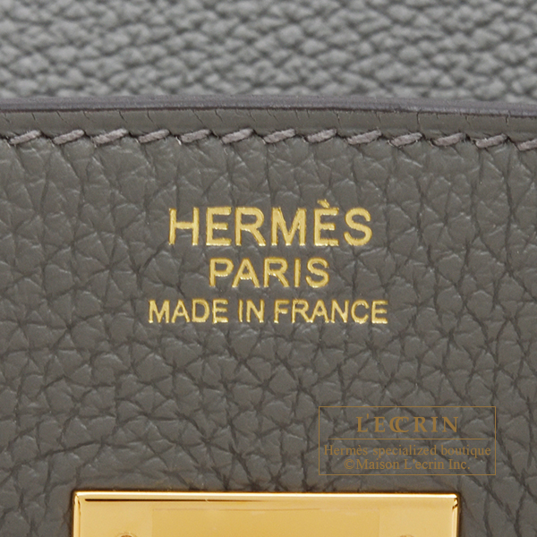 Hermes Birkin bag 30 Gris meyer Togo leather Gold hardware