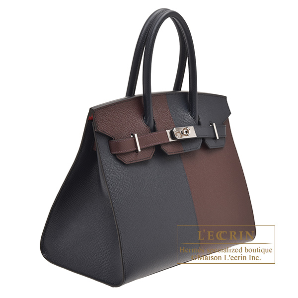 Birkin 30 Epsom Casaque Tri-Toned Bleu Indigo/Rouge Sellier/Rose