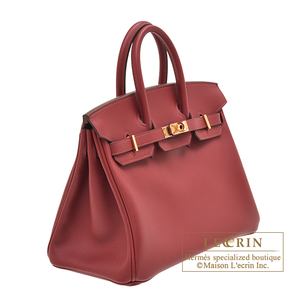 Hermes Birkin bag 25 Rouge vif Jonathan leather Gold hardware