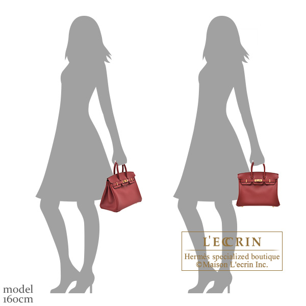 Hermes Birkin bag 25 Rouge vif Jonathan leather Gold hardware