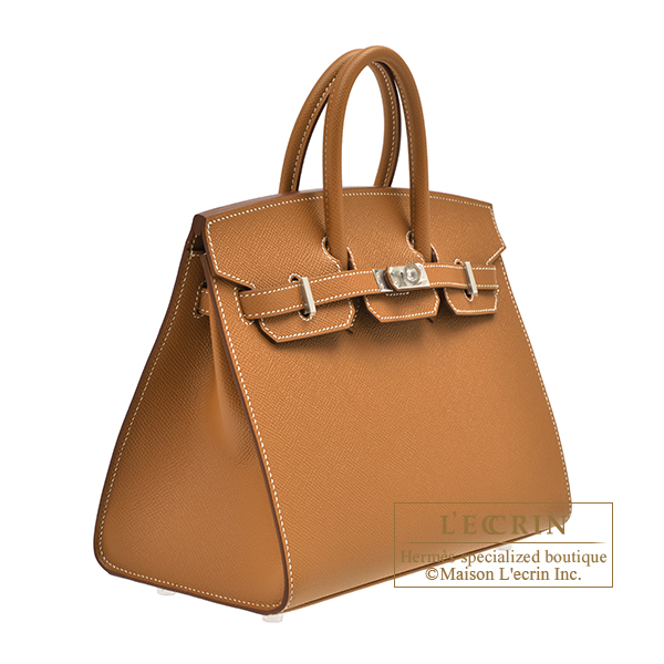 Hermes Birkin Sellier bag 25 Gold Epsom leather Silver hardware
