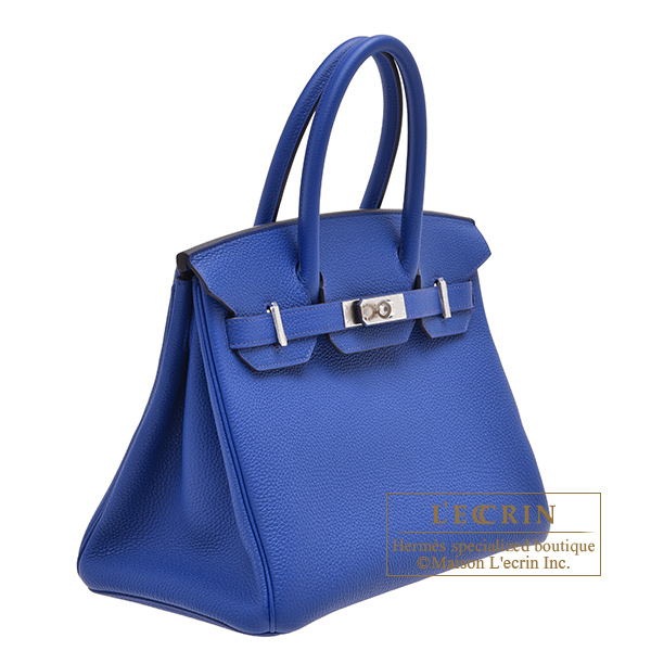Hermes Birkin bag 30 Blue royal Togo leather Silver hardware L ecrin Boutique Singapore