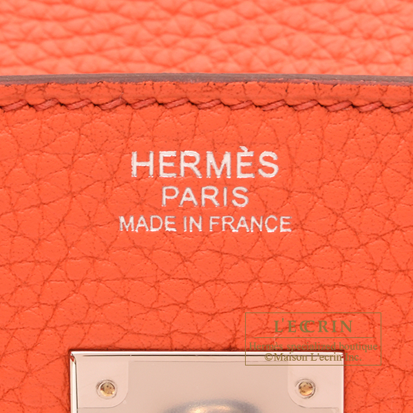 Hermes Birkin Verso bag 30 Orange poppy/ Rose lipstick Clemence