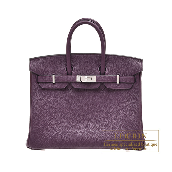 Hermes　Birkin bag 25　Cassis　Togo leather　Silver hardware