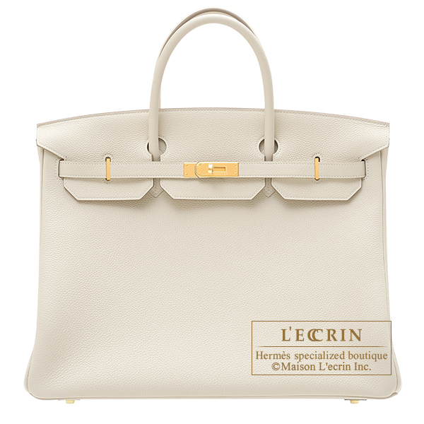 Hermes　Birkin bag 40　Craie　Togo leather　Gold hardware