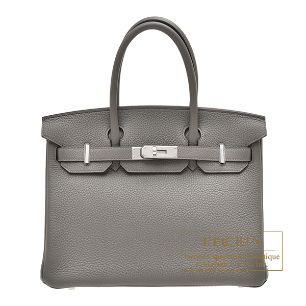 Hermes　Birkin bag 30　Gris meyer　Togo leather　Silver hardware