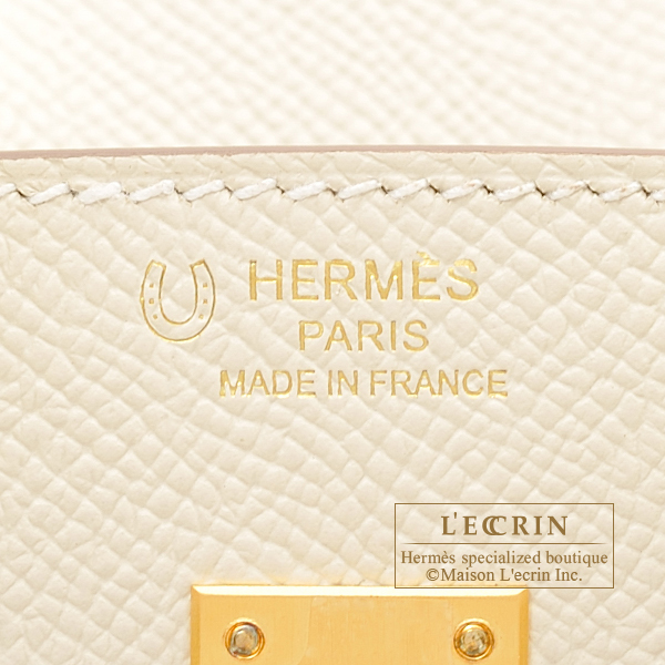 Hermes Personal Birkin Sellier bag 25 Craie/Lime Epsom leather Matt gold  hardware