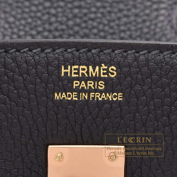 Hermes　Birkin bag 25　Caban　Togo leather　Rose gold hardware