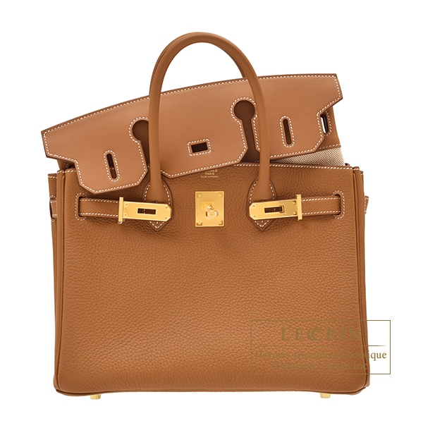 Hermes Birkin 3 EN 1 bag 30 Gold/Natural Togo leather/Swift leather/Toile H  Gold hardware