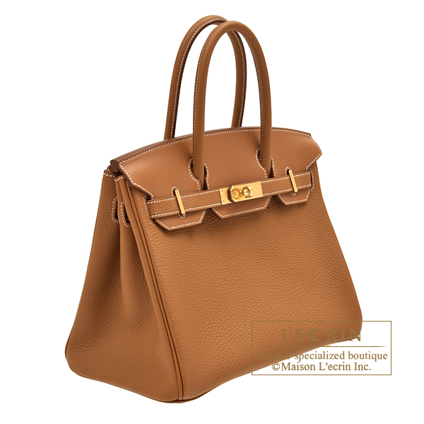 Hermes Birkin 3 EN 1 bag 30 Gold/Natural Togo leather/Swift leather/Toile H  Gold hardware