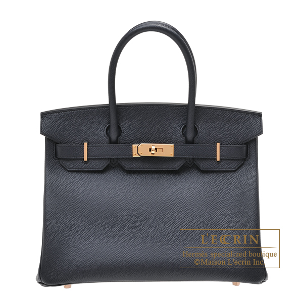 Hermes　Birkin bag 30　Blue indigo　Epsom leather　Rose gold hardware