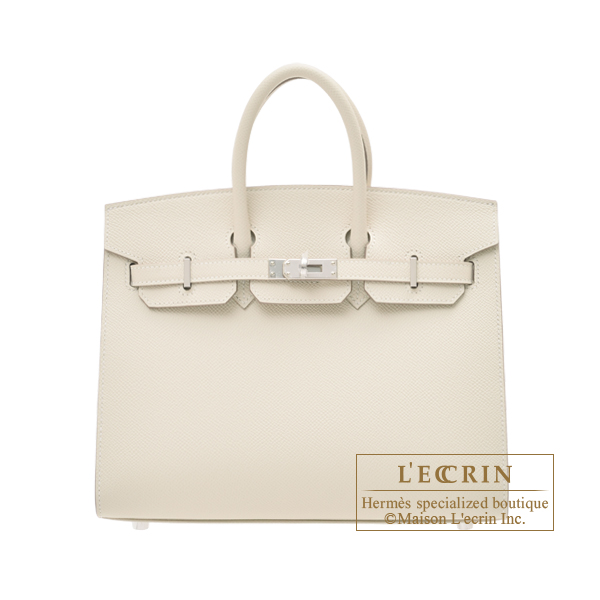 Hermes Birkin Sellier 25 Craie and Black Epsom Gold Hardware