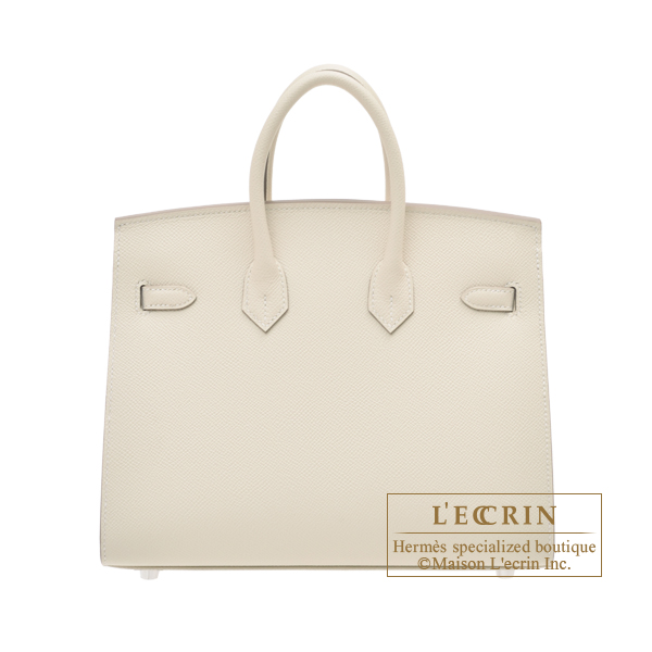 Hermes　Birkin Sellier bag 25　Craie　Epsom leather　Silver hardware