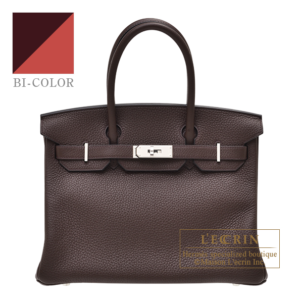 Hermes　Birkin Verso bag 30　Rouge sellier/　Brique　Clemence leather　Silver hardware