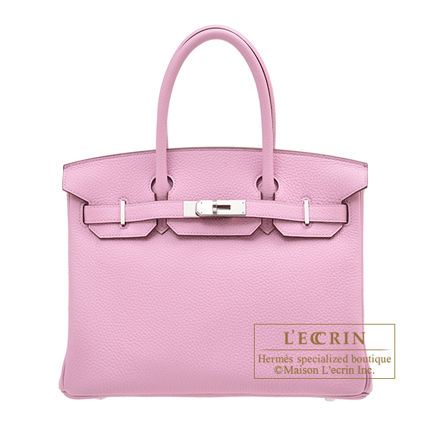 Hermes Birkin bag 30 Mauve sylvestre Clemence leather Silver hardware L ecrin Boutique Singapore