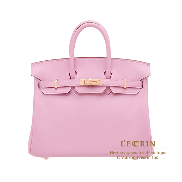 Hermes Birkin bag 25 Mauve sylvestre Swift leather Rose gold hardware