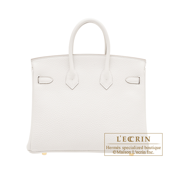 Hermes Birkin bag 25 Gris pale Togo leather Gold hardware