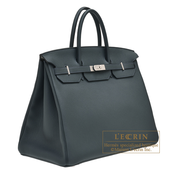 Hermes Personal Birkin bag 40 Vert rousseau/ Pearl grey Togo