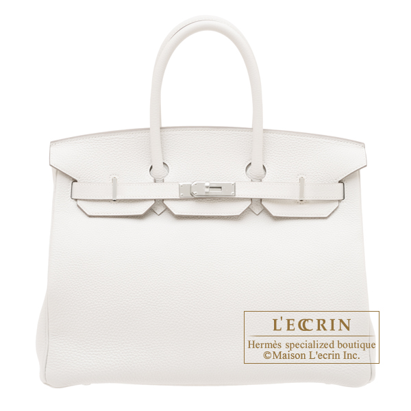 Hermes　Birkin bag 35　Gris pale　Togo leather　Silver hardware