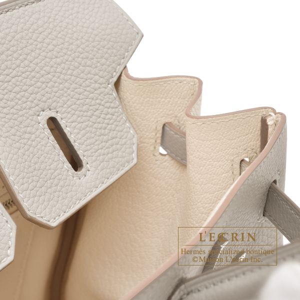 Hermes Birkin Verso Size 25 Pearl Gray/Nata Togo Leather