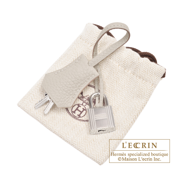 Hermes Birkin Verso bag 25 Pearl grey/ Nata Togo leather Silver