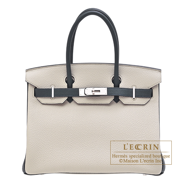 Hermes　Personal Birkin bag 30　Beton/　Vert rousseau　Togo leather　Matt silver hardware