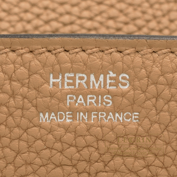 Hermes Birkin 25 Togo Chai Handbag Gold Hardware U Engraved