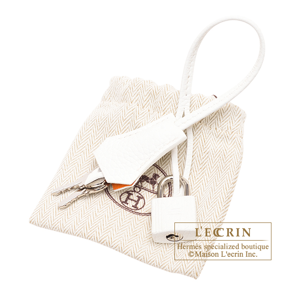 Hermes Personal Birkin bag 30 White/ Orange Clemence leather Hermes Personal Birkin bag 30 White/ Orange Clemence leather