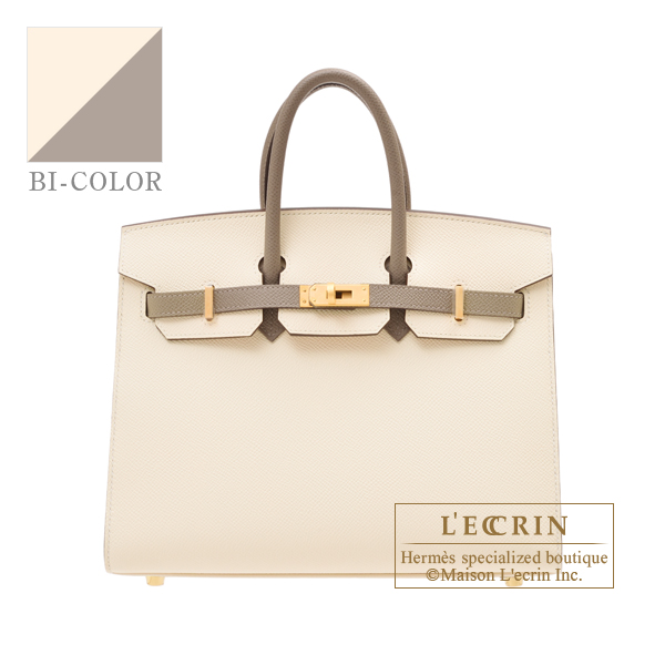 Hermes Birkin bag 25 Graphite Jonathan leather Gold hardware